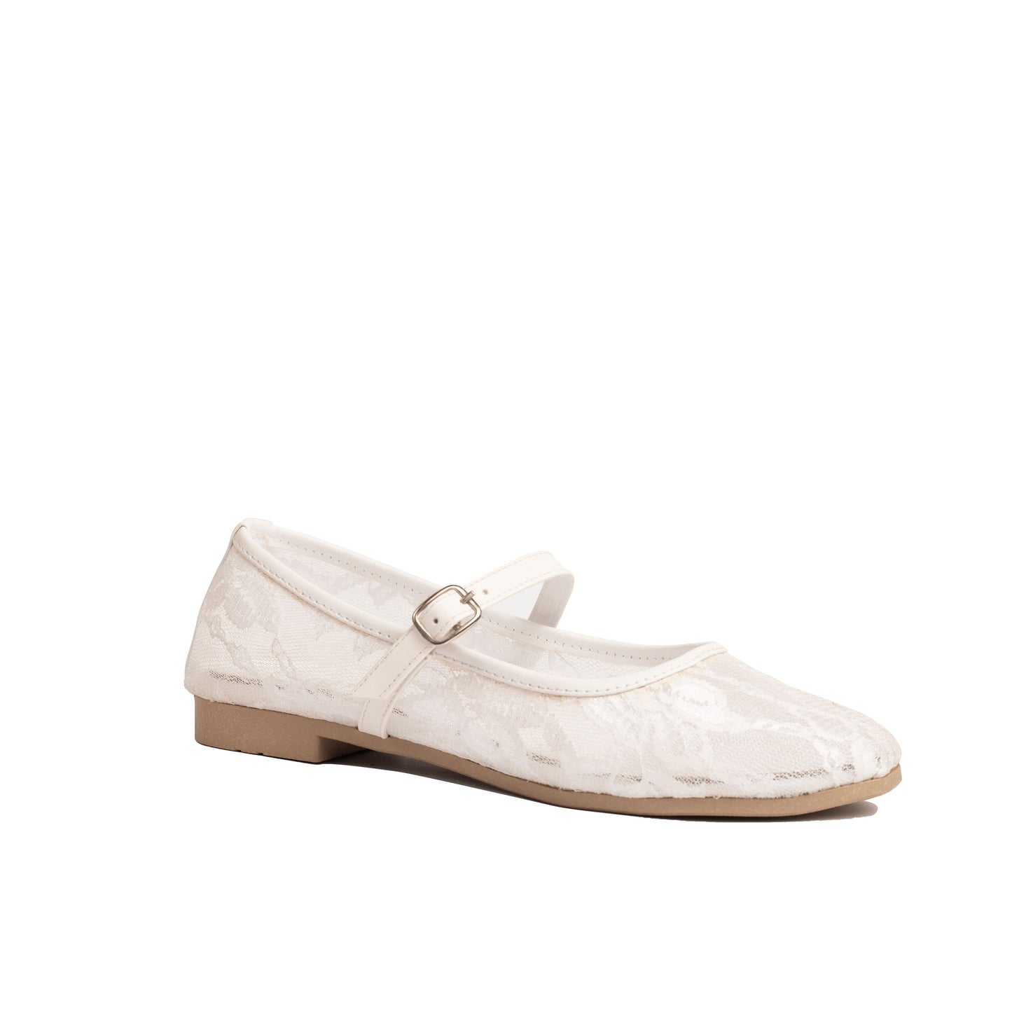 Floral Flats White