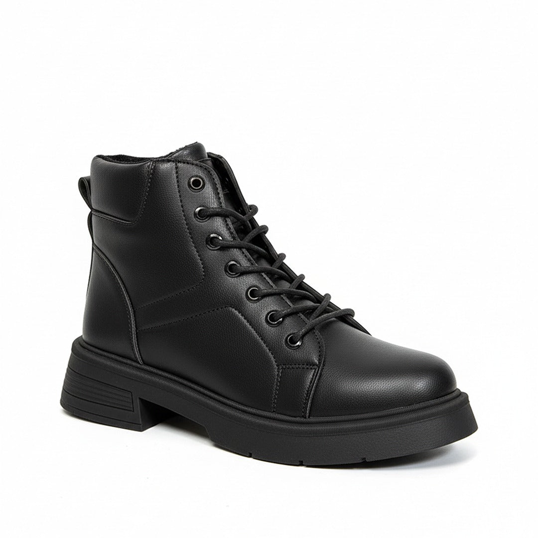 Low Neck Black Boot Flat