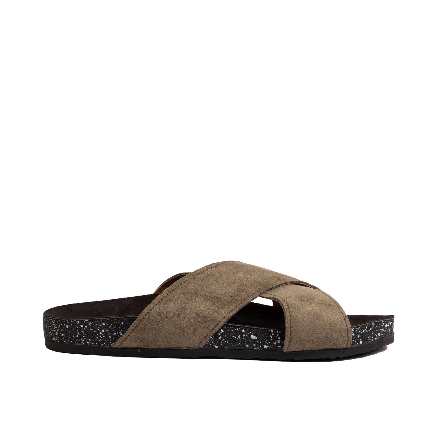 Cross Slide Olive Suede