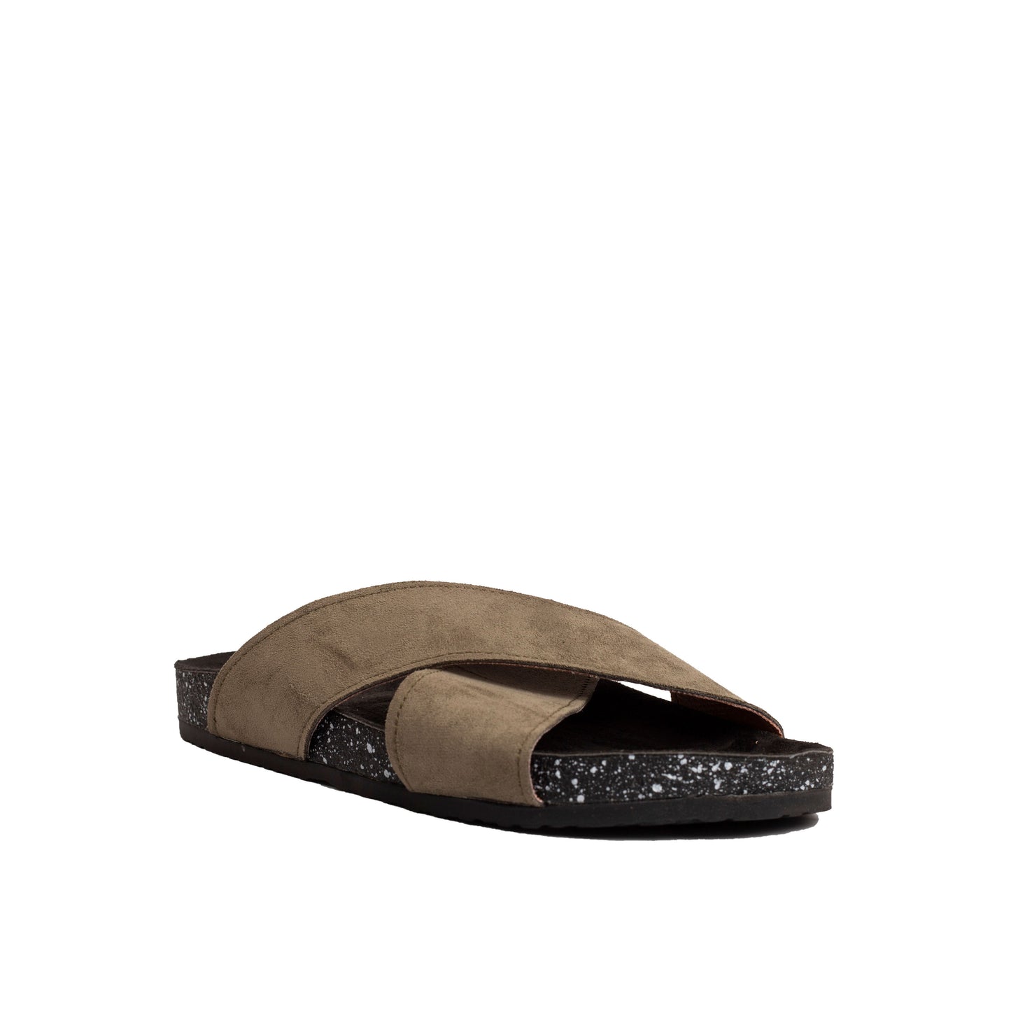 Cross Slide Olive Suede