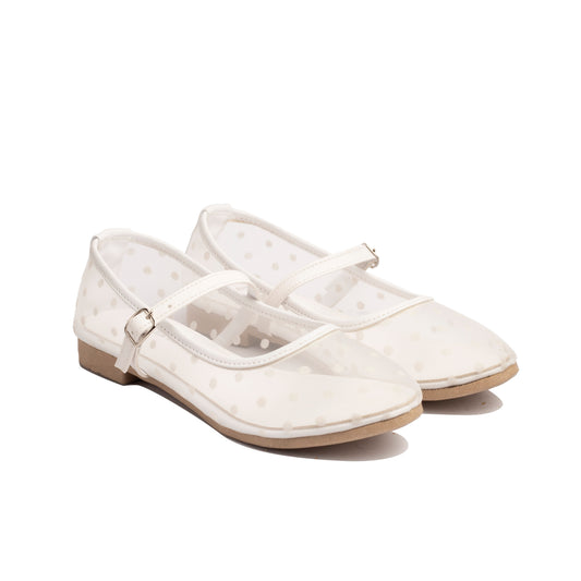 Polka Flats White