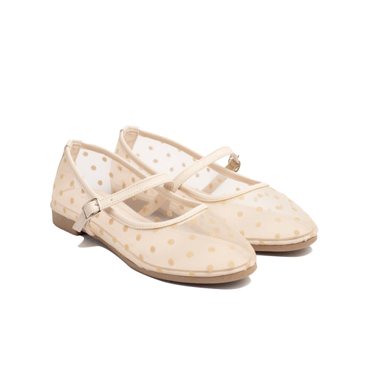 Polka Flats Beige