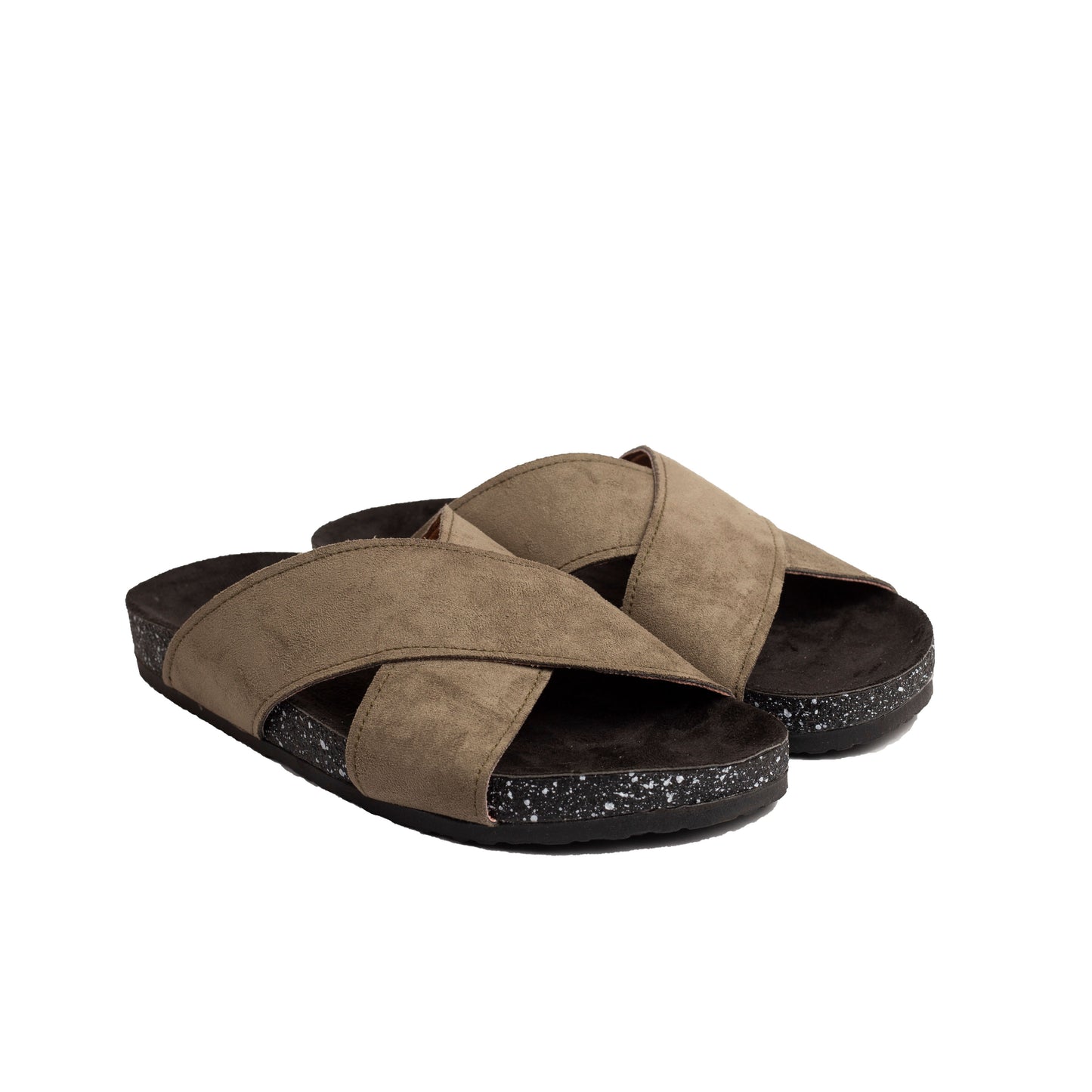 Cross Slide Olive Suede