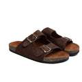 Double Buckle Brown Suede