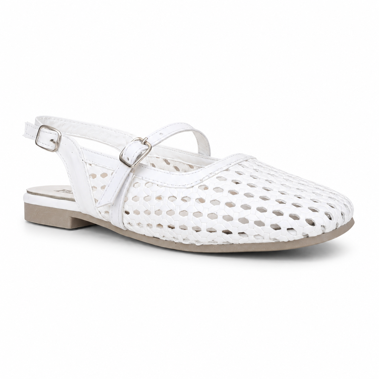 Braided Mules White