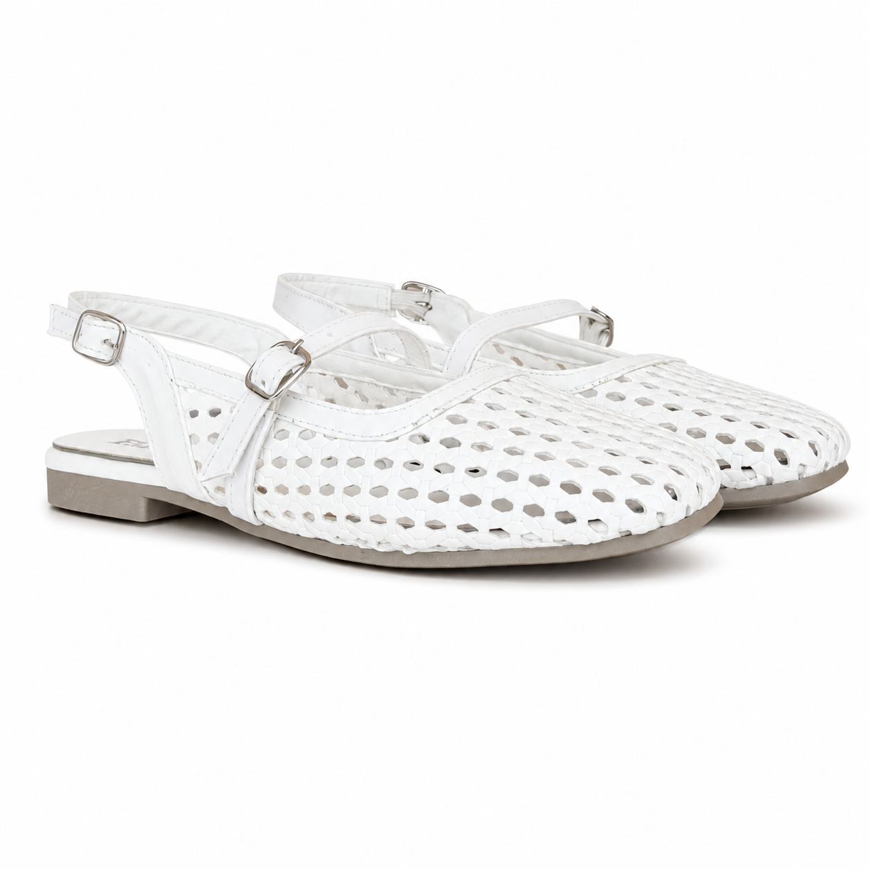 Braided Mules White