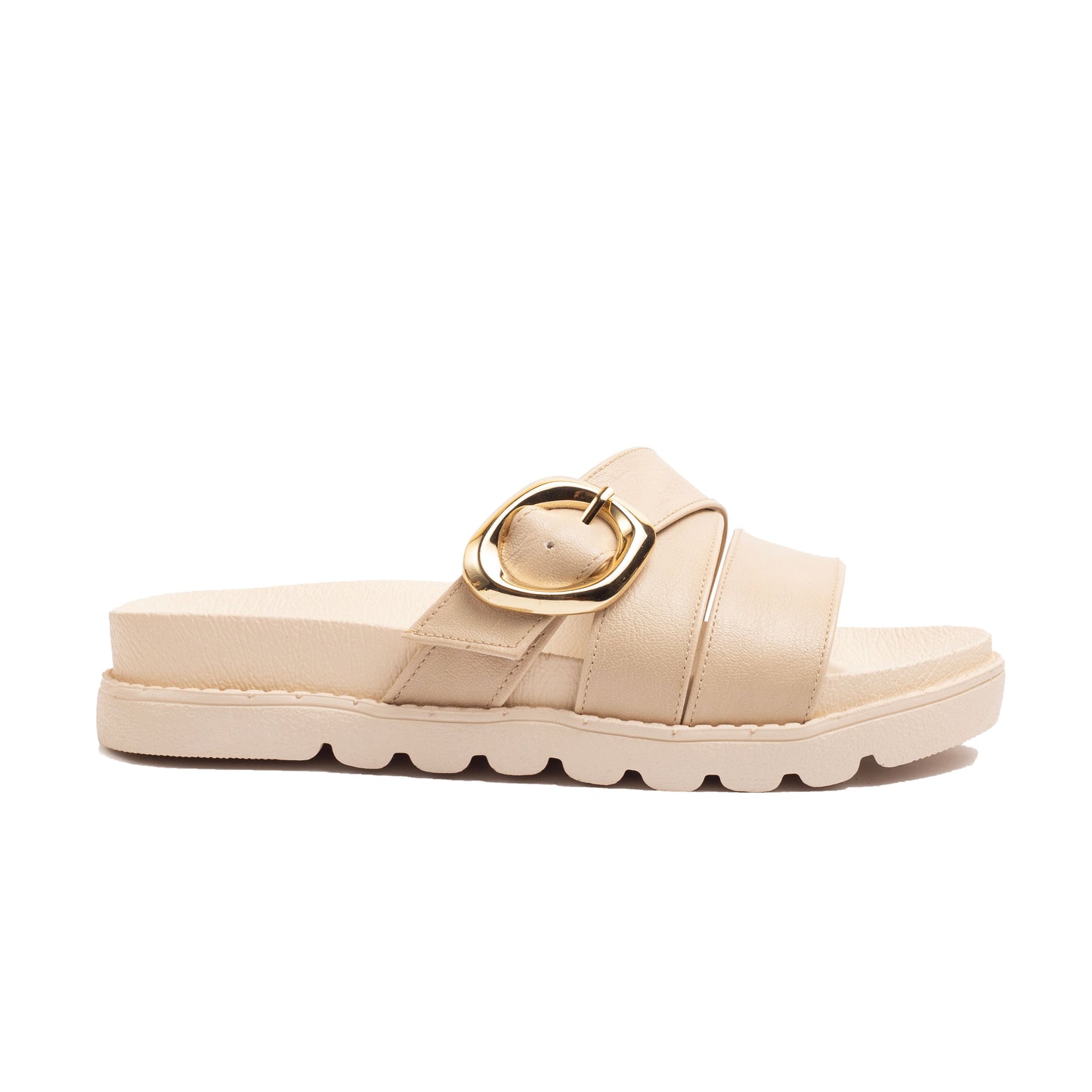 Buckle Slides Beige