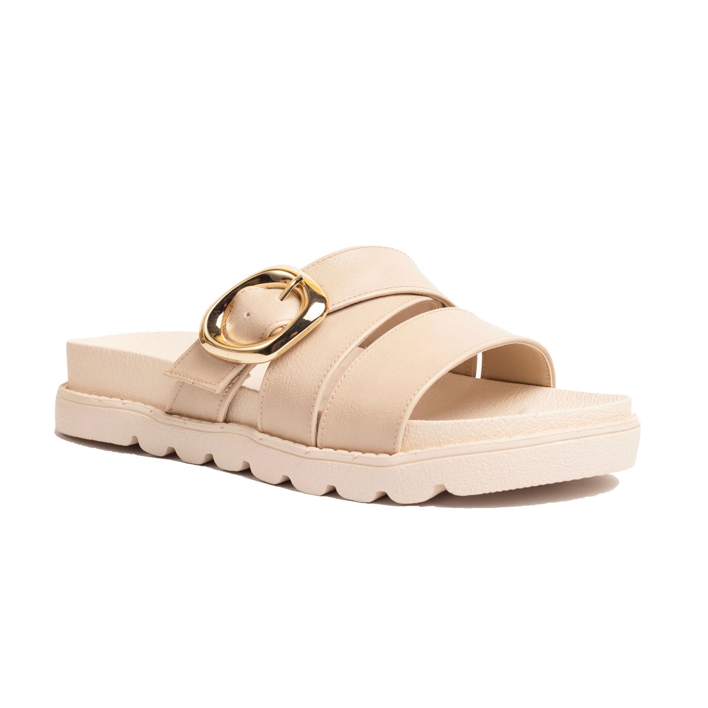 Buckle Slides Beige