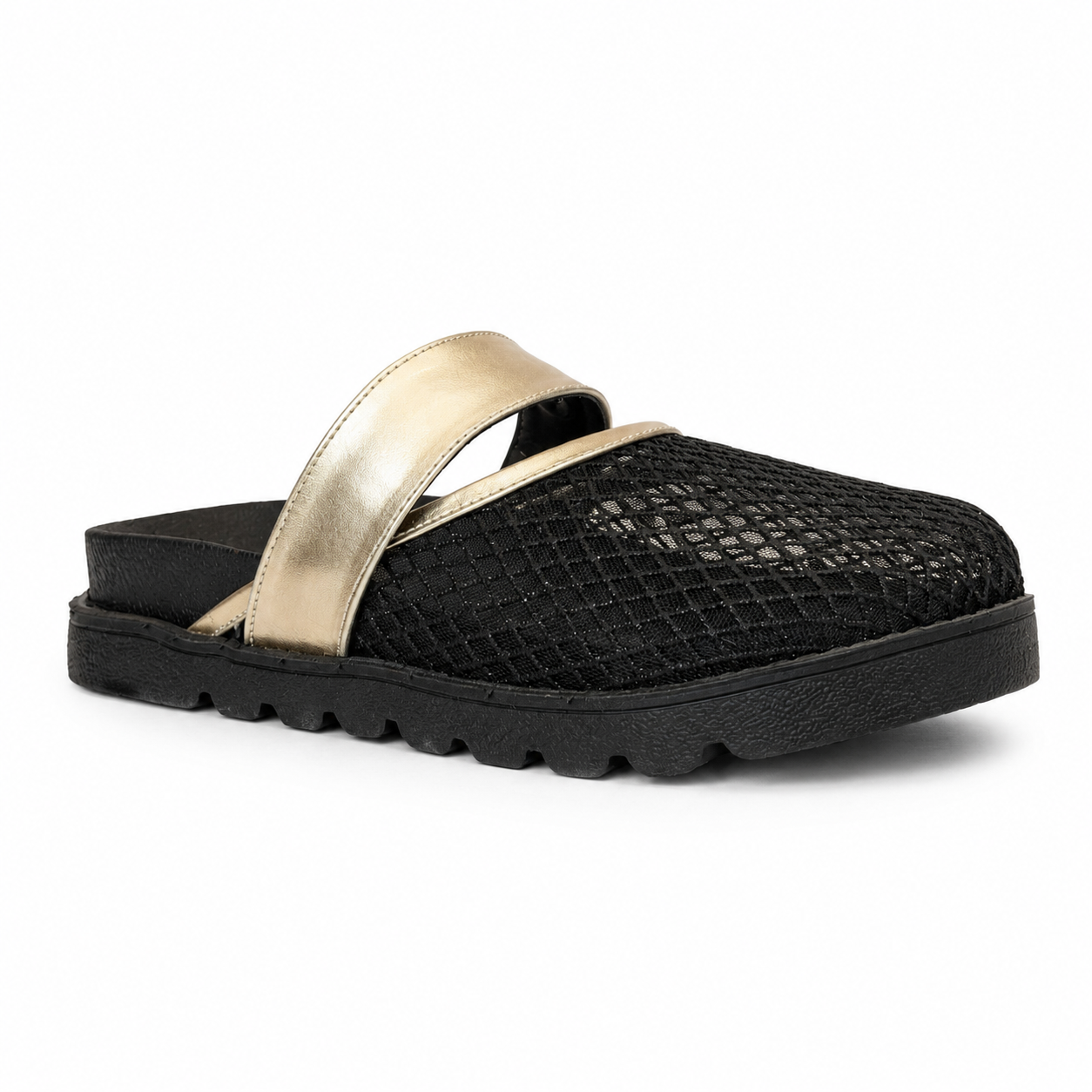 Mesh Clogs Black x Gold