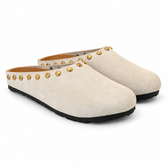 Stud Clogs Beige