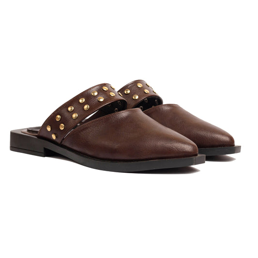 Stud Mules Brown