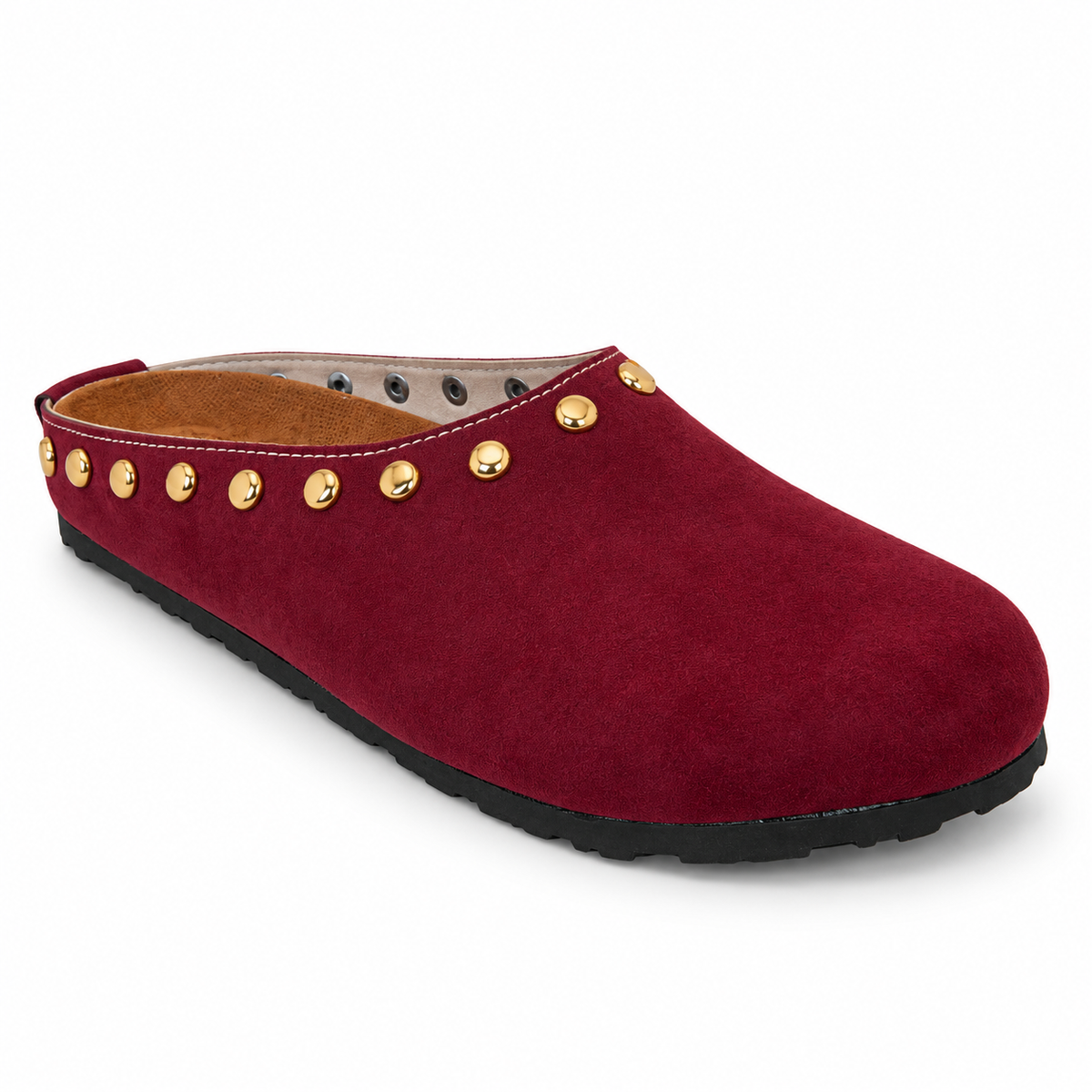 Stud Clogs Burgundy