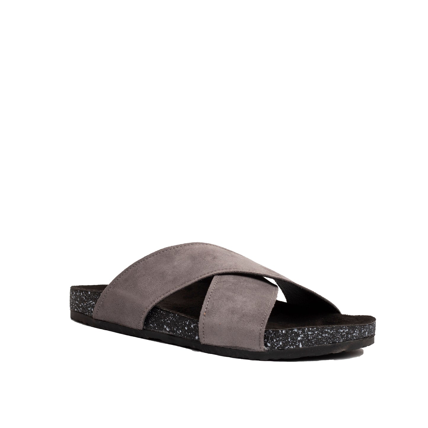 Cross Slide Gray Suede