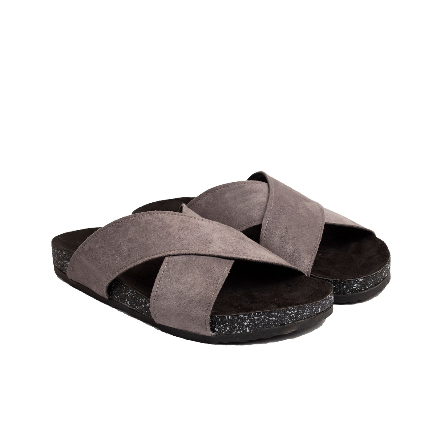 Cross Slide Gray Suede