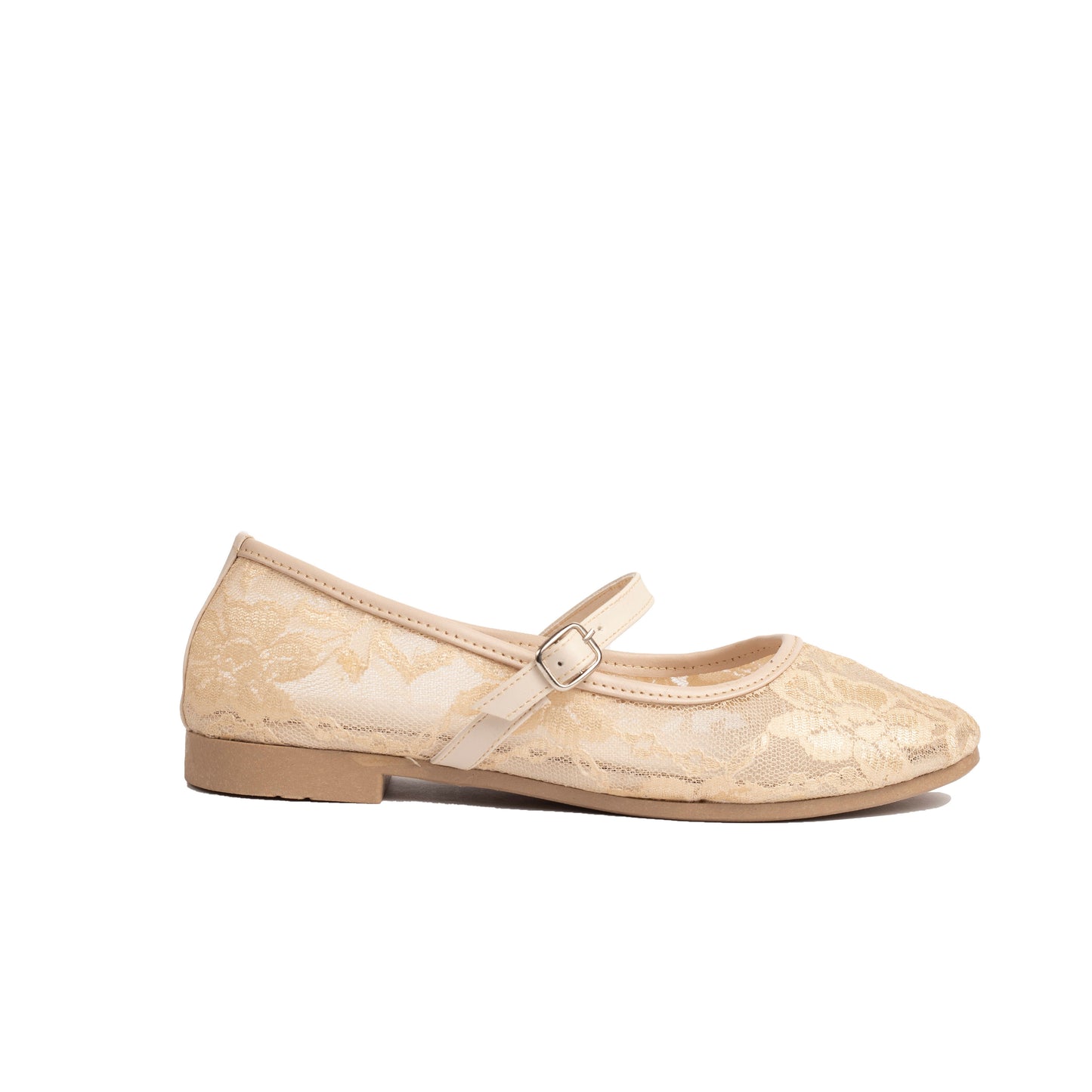 Floral Flats Beige