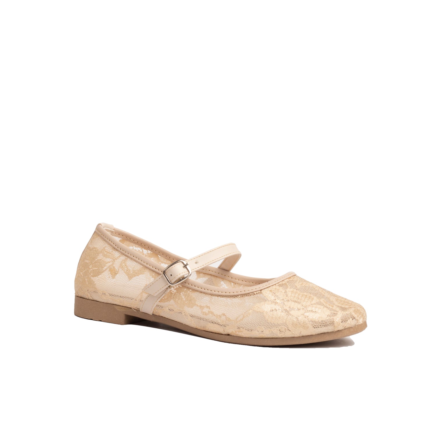 Floral Flats Beige
