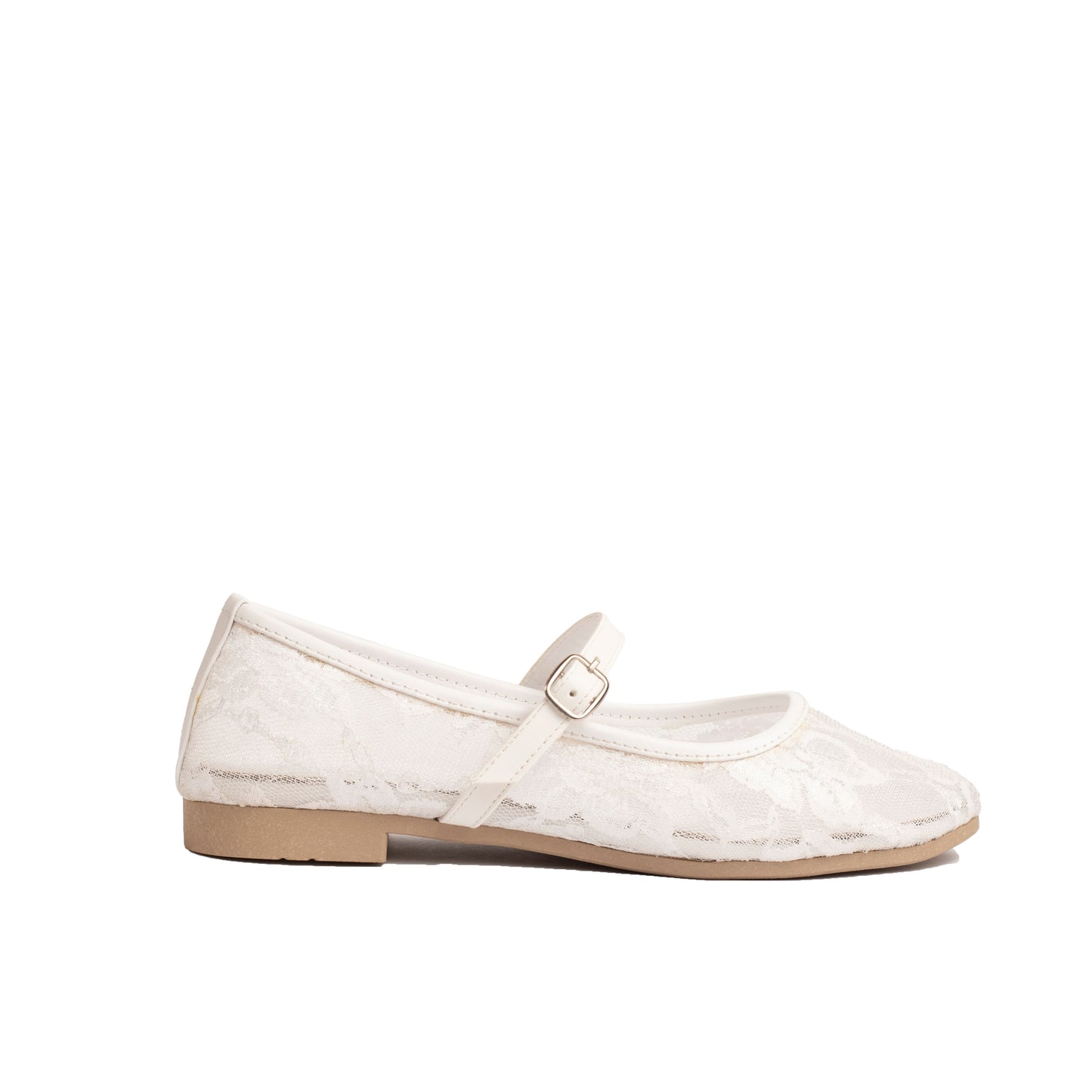 Floral Flats White