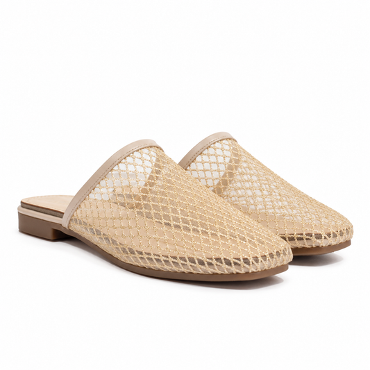 Mesh Mules Beige