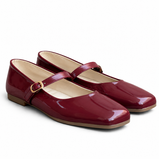 Mary Jane Strappy Burgandy