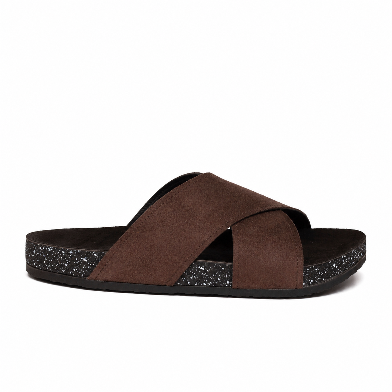Cross Slide Brown Suede