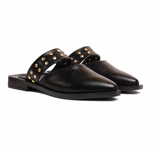 Stud Mules Black