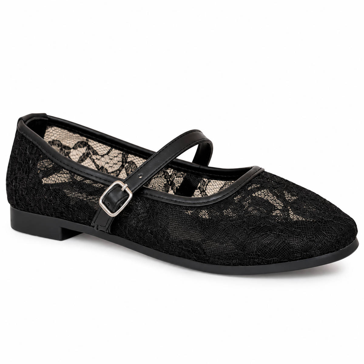 Floral Flats Black