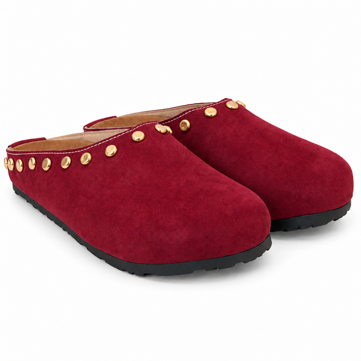 Stud Clogs Burgundy