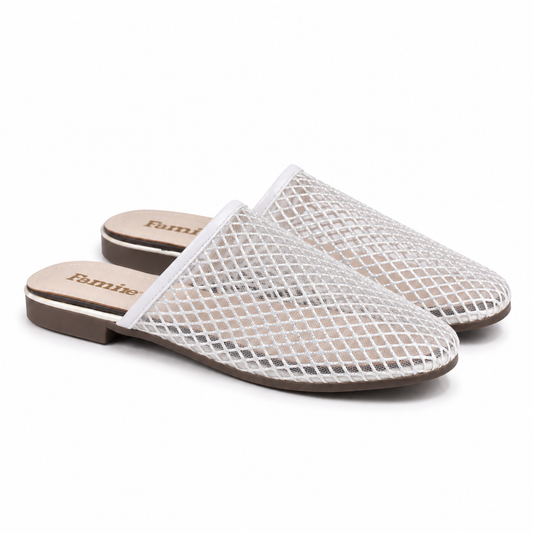 Mesh Mules White