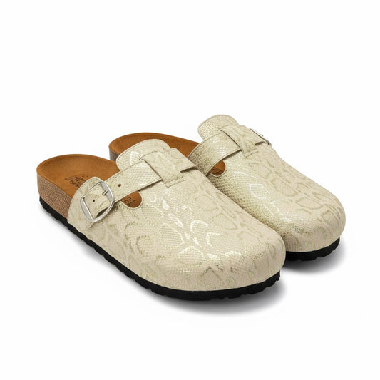 Lizard Clogs Beige